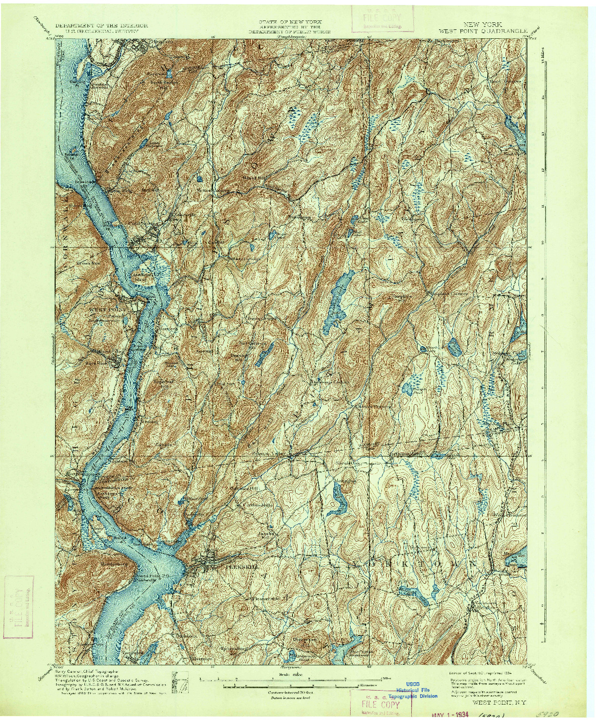 USGS 1:62500-SCALE QUADRANGLE FOR WEST POINT, NY 1901