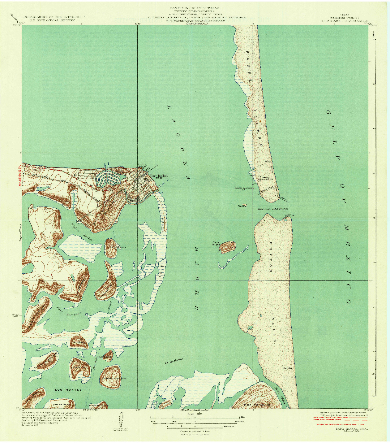 USGS 1:31680-SCALE QUADRANGLE FOR PORT ISABEL, TX 1934