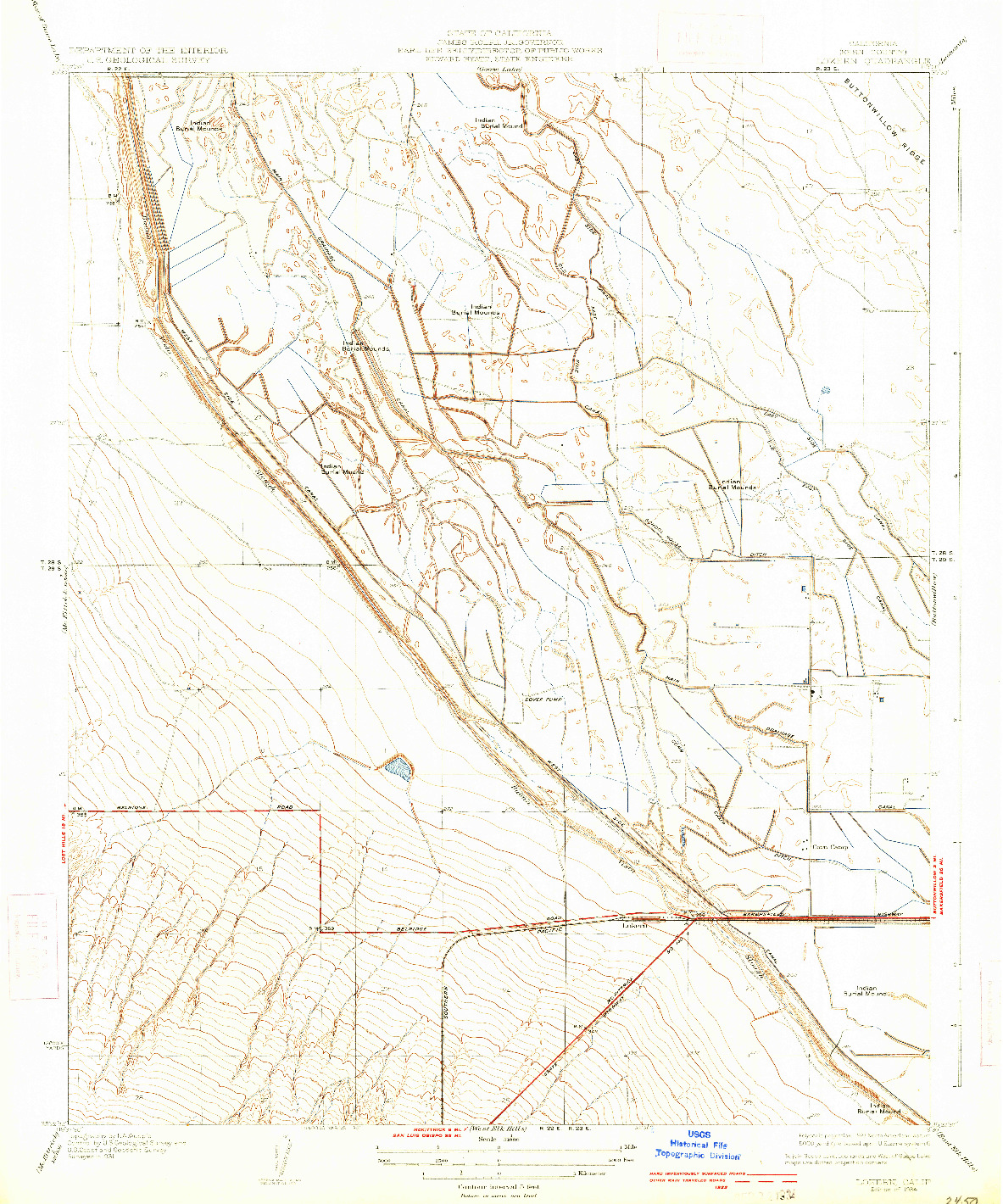 USGS 1:31680-SCALE QUADRANGLE FOR LOKERN, CA 1934