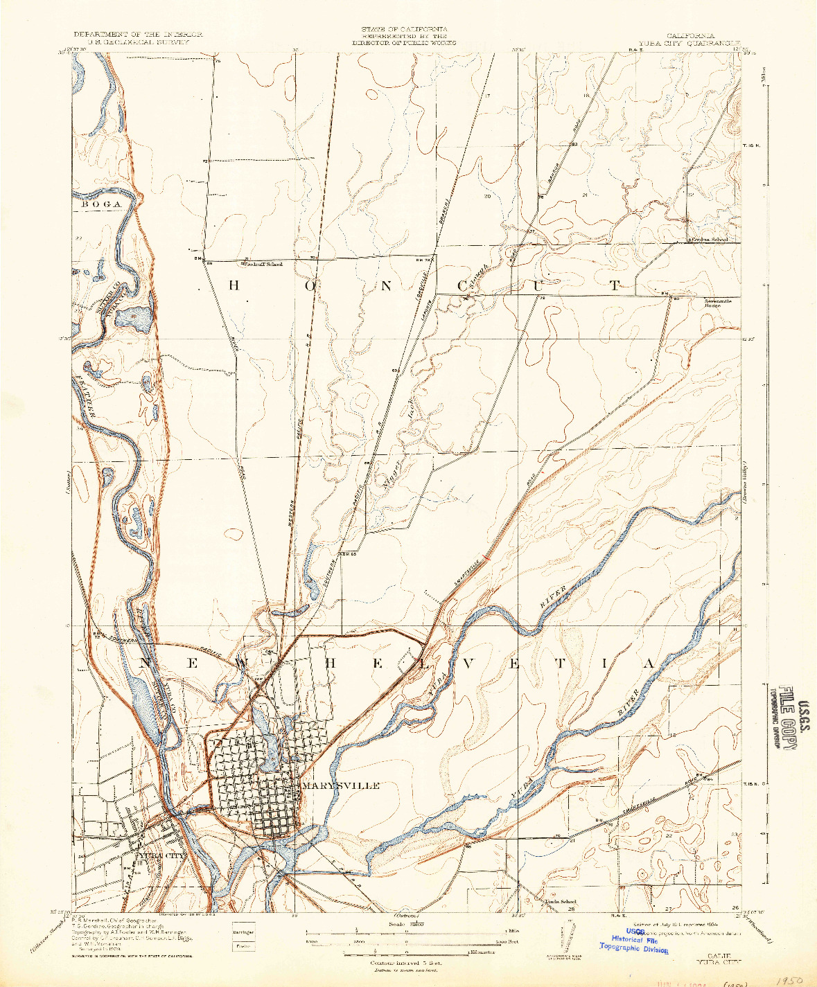 USGS 1:31680-SCALE QUADRANGLE FOR YUBA CITY, CA 1911