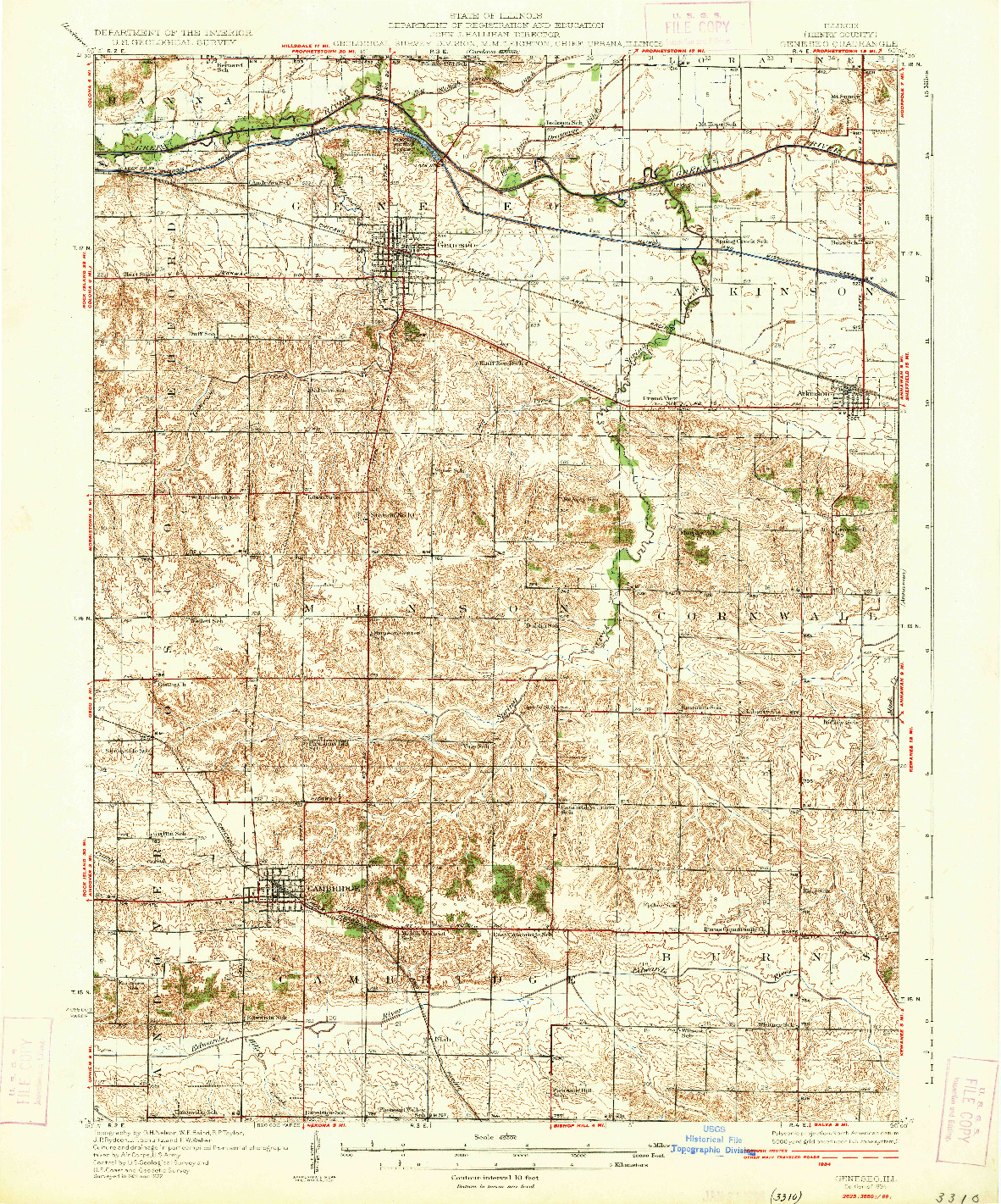 USGS 1:62500-SCALE QUADRANGLE FOR GENESEO, IL 1934