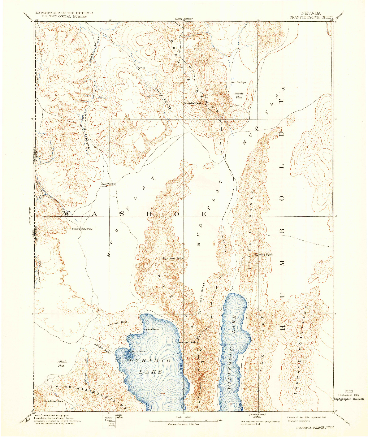 USGS 1:250000-SCALE QUADRANGLE FOR GRANITE RANGE, NV 1894