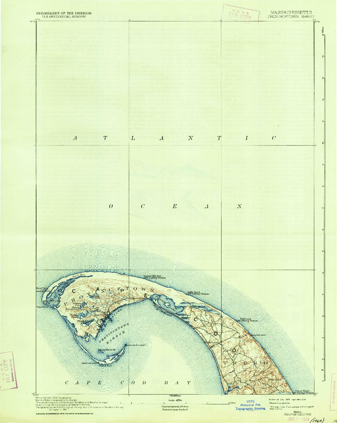 USGS 1:62500-SCALE QUADRANGLE FOR PROVINCETOWN, MA 1889