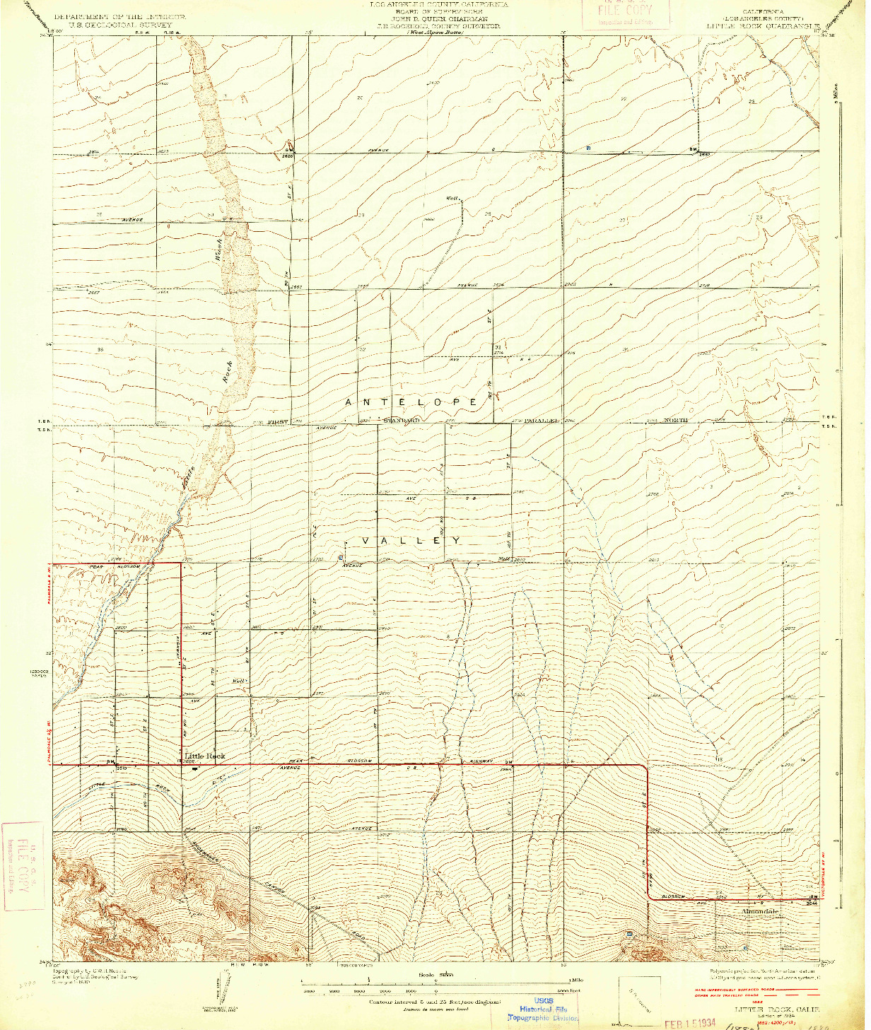 USGS 1:24000-SCALE QUADRANGLE FOR LITTLE ROCK, CA 1934