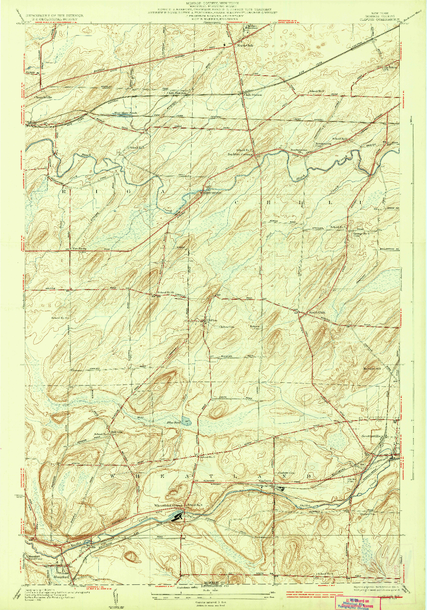 USGS 1:24000-SCALE QUADRANGLE FOR CLIFTON, NY 1934