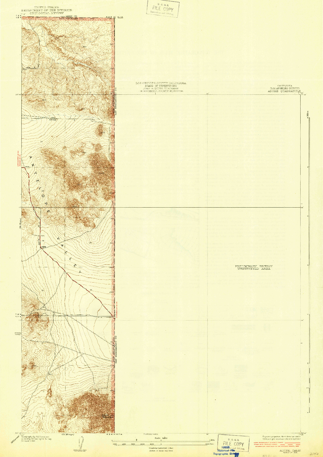 USGS 1:24000-SCALE QUADRANGLE FOR ADOBE, CA 1934