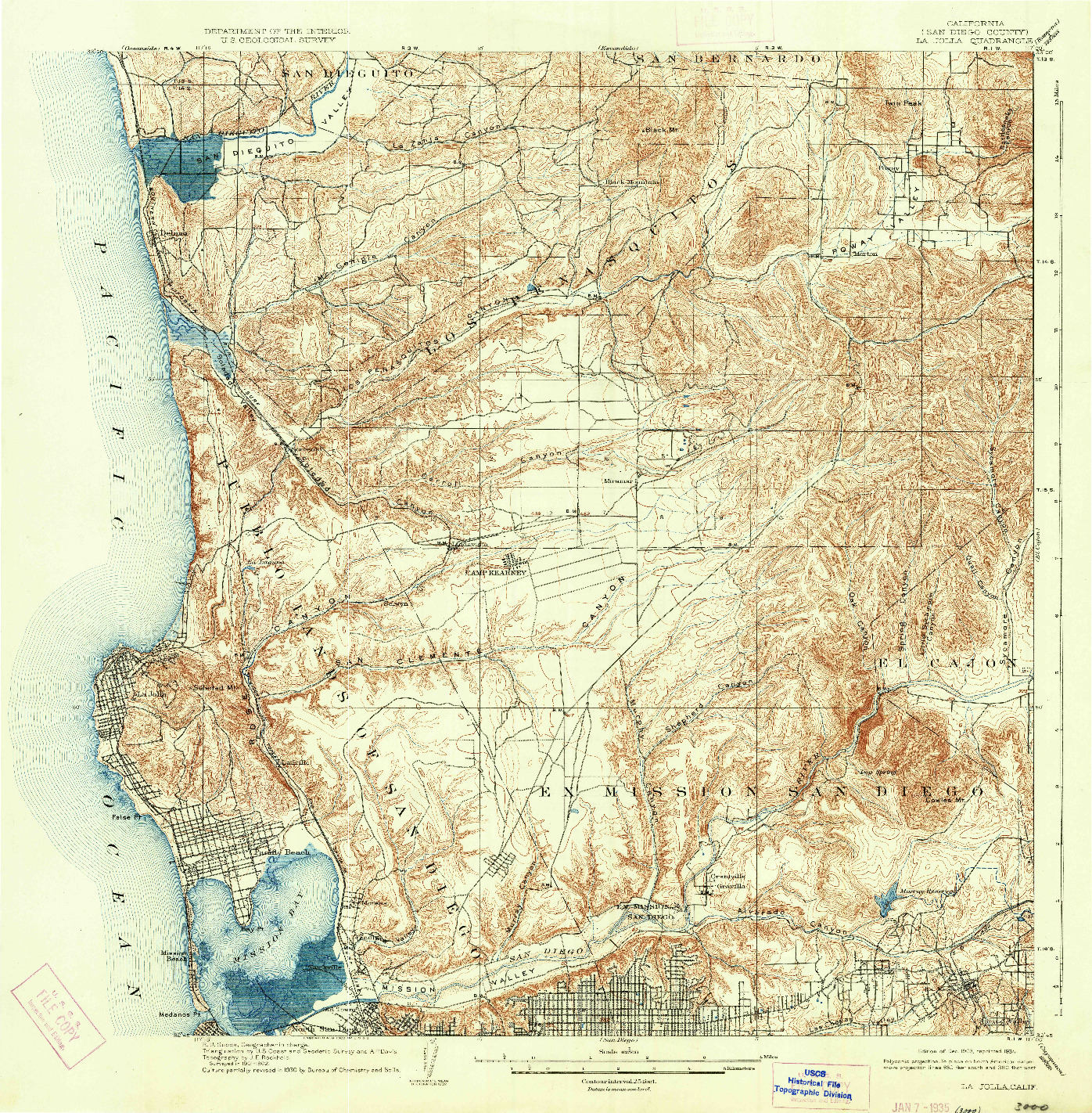 USGS 1:62500-SCALE QUADRANGLE FOR LA JOLLA, CA 1903