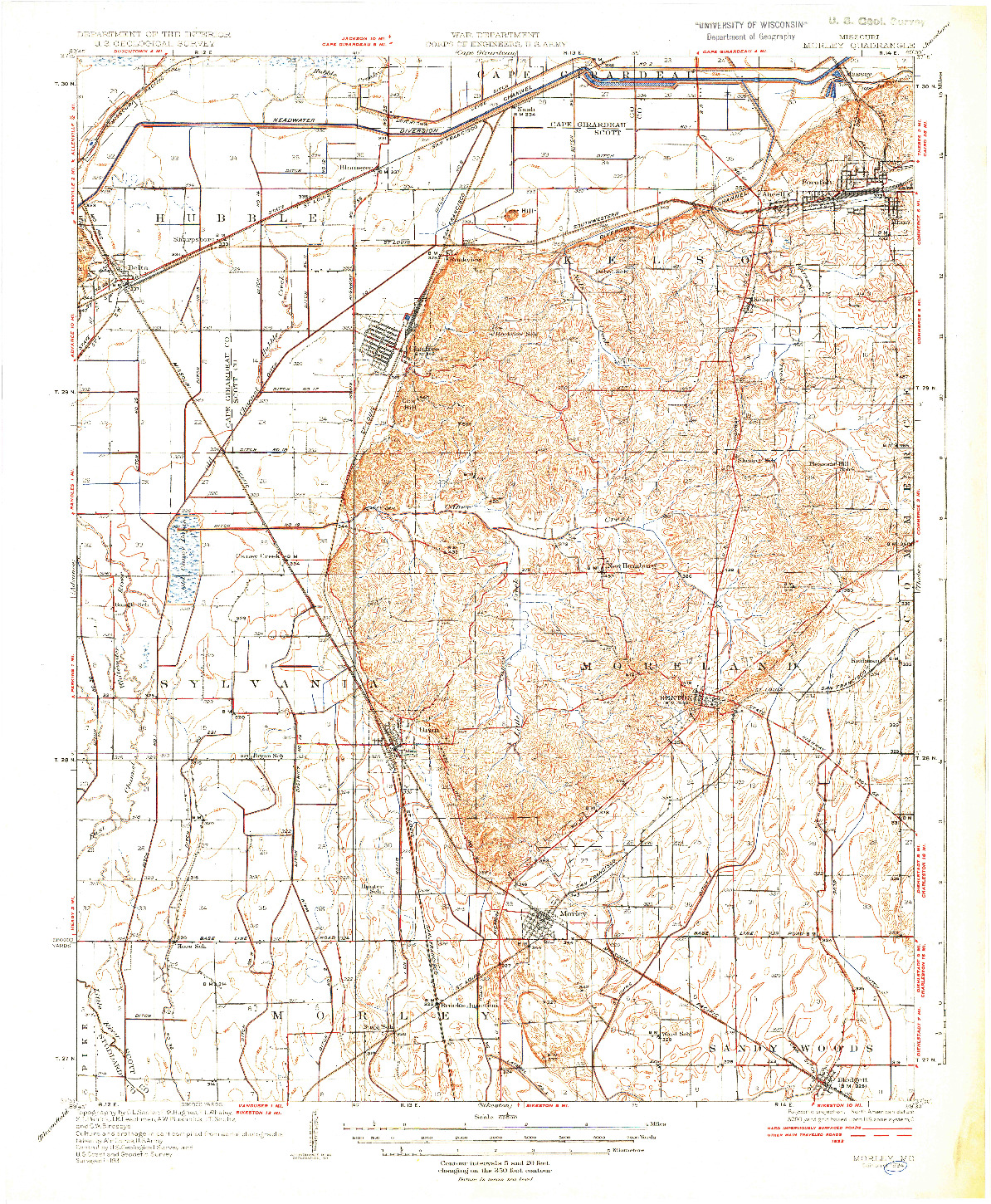USGS 1:62500-SCALE QUADRANGLE FOR MORLEY, MO 1934