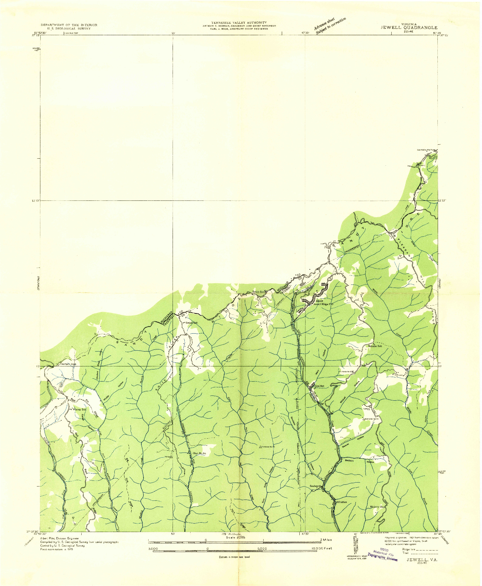 USGS 1:24000-SCALE QUADRANGLE FOR JEWELL, VA 1935