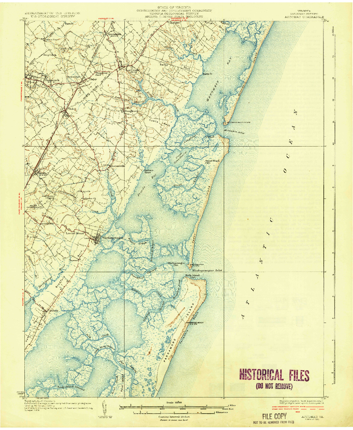 USGS 1:62500-SCALE QUADRANGLE FOR ACCOMAC, VA 1935