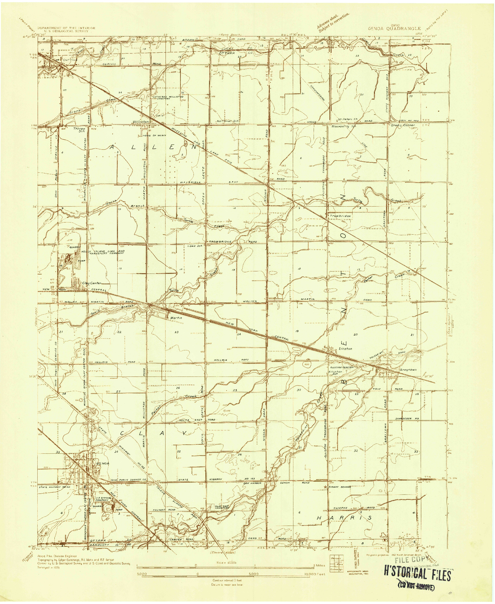 USGS 1:24000-SCALE QUADRANGLE FOR GENOA, OH 1935