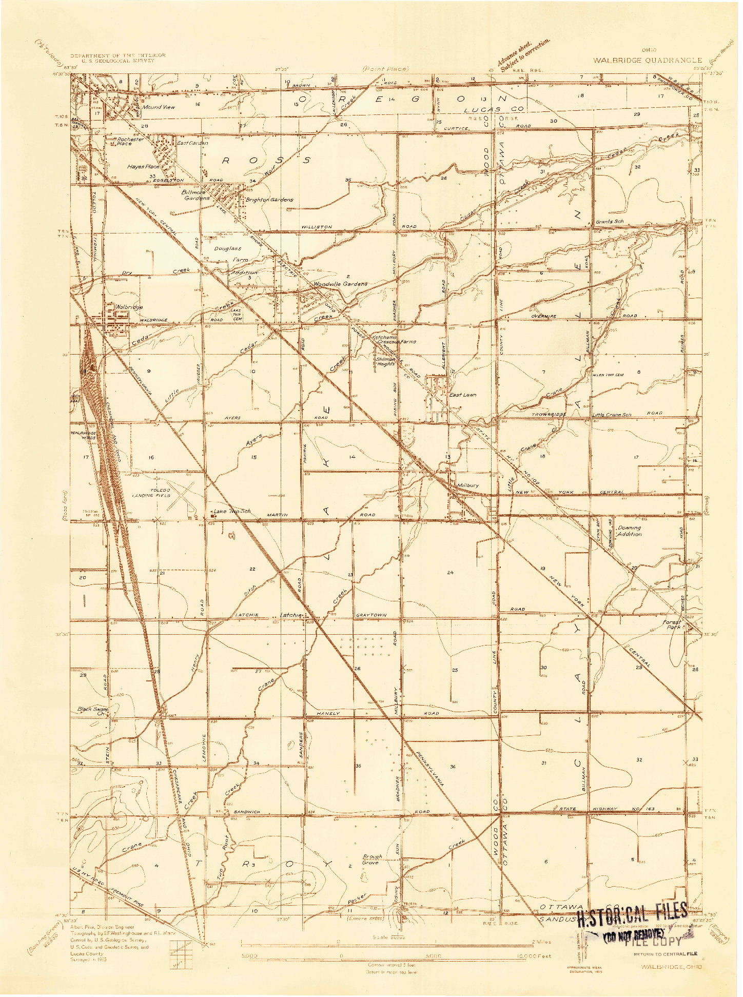 USGS 1:24000-SCALE QUADRANGLE FOR WALBRIDGE, OH 1935
