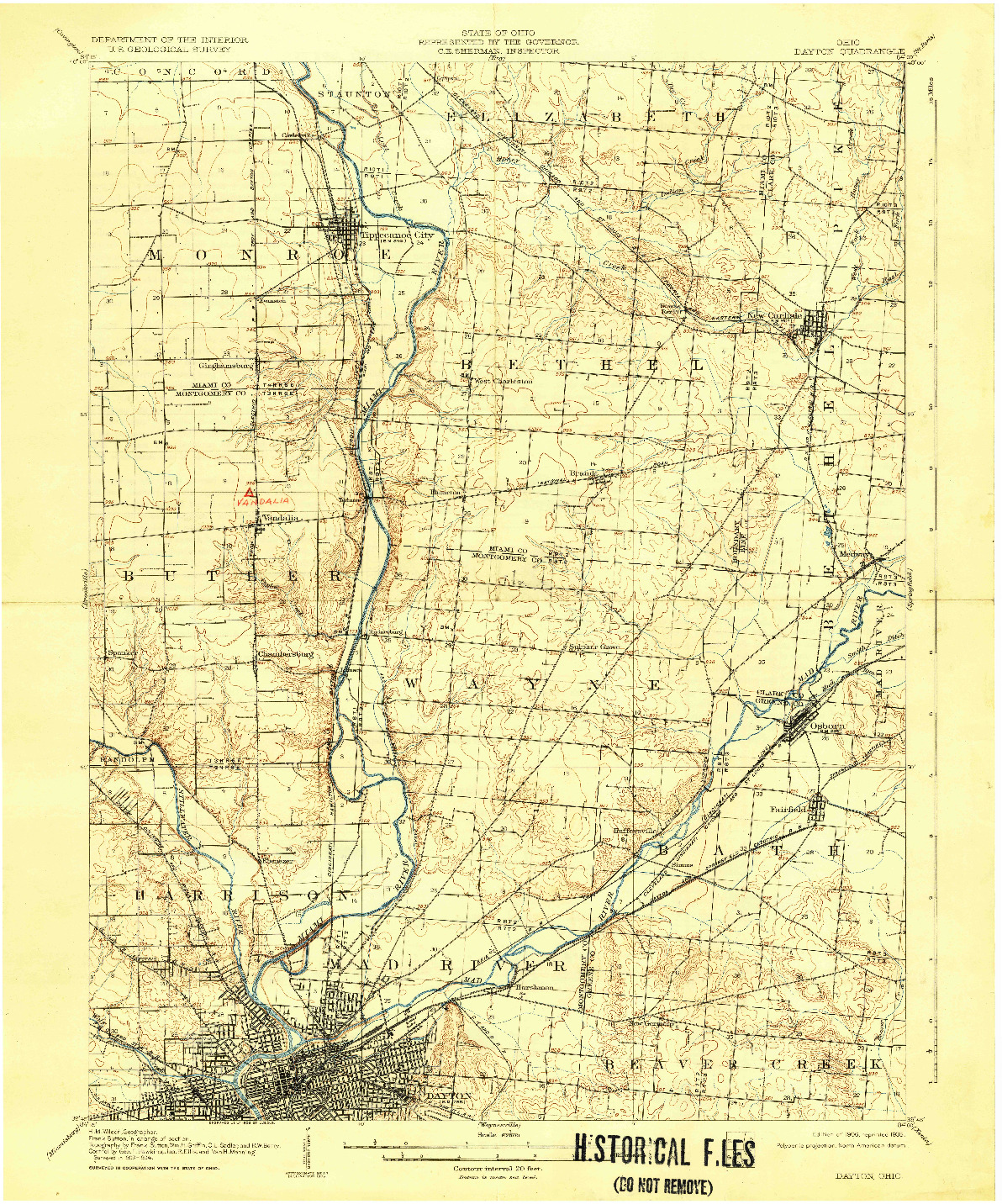 USGS 1:62500-SCALE QUADRANGLE FOR DAYTON, OH 1906