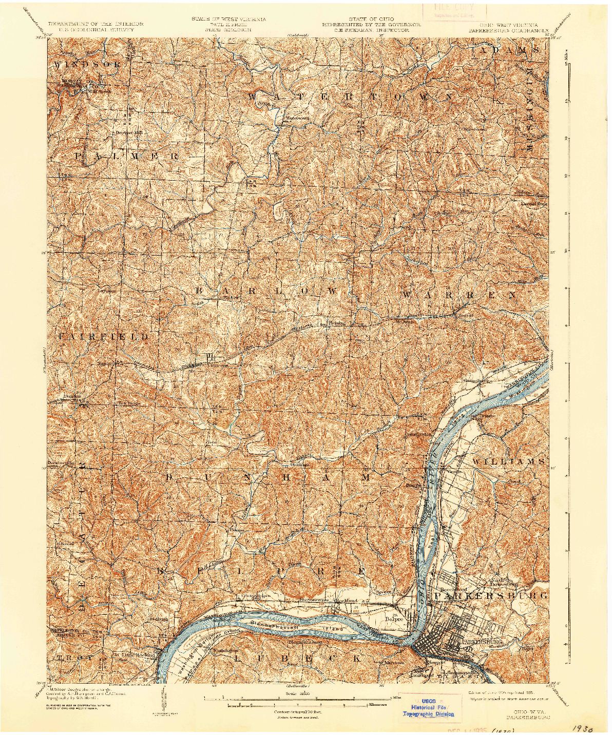 USGS 1:62500-SCALE QUADRANGLE FOR PARKERSBURG, OH 1904