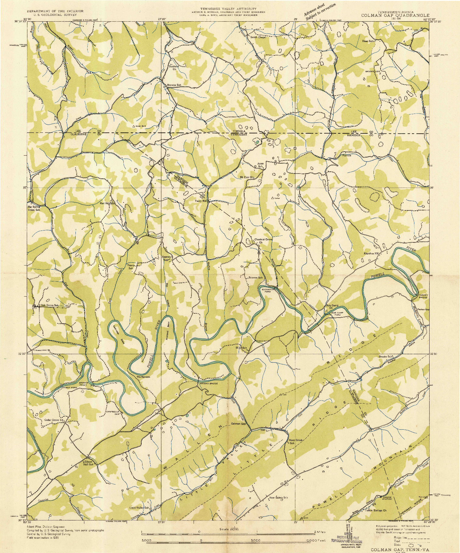 USGS 1:24000-SCALE QUADRANGLE FOR COLMAN, TN 1935