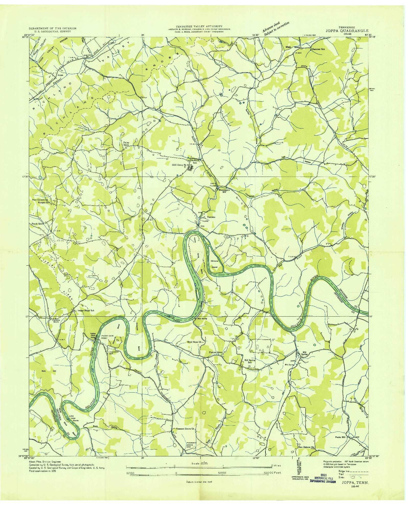 USGS 1:24000-SCALE QUADRANGLE FOR JOPPA, TN 1935