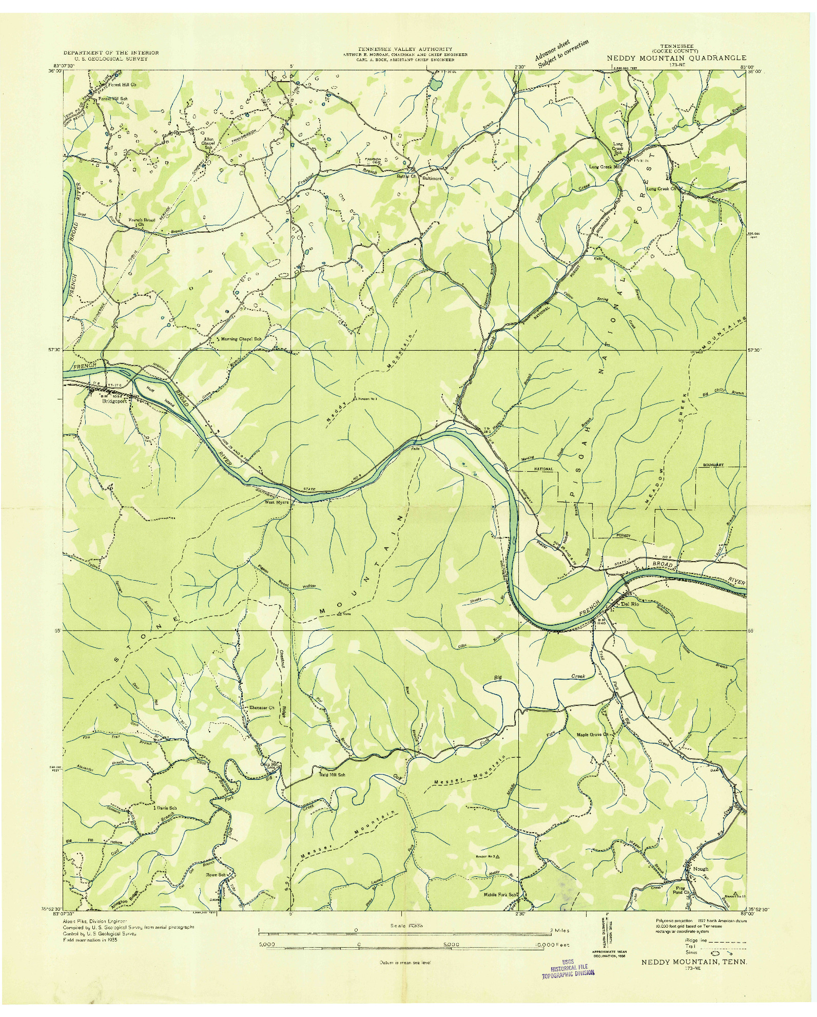 USGS 1:24000-SCALE QUADRANGLE FOR NEDDY MOUNTAIN, TN 1935