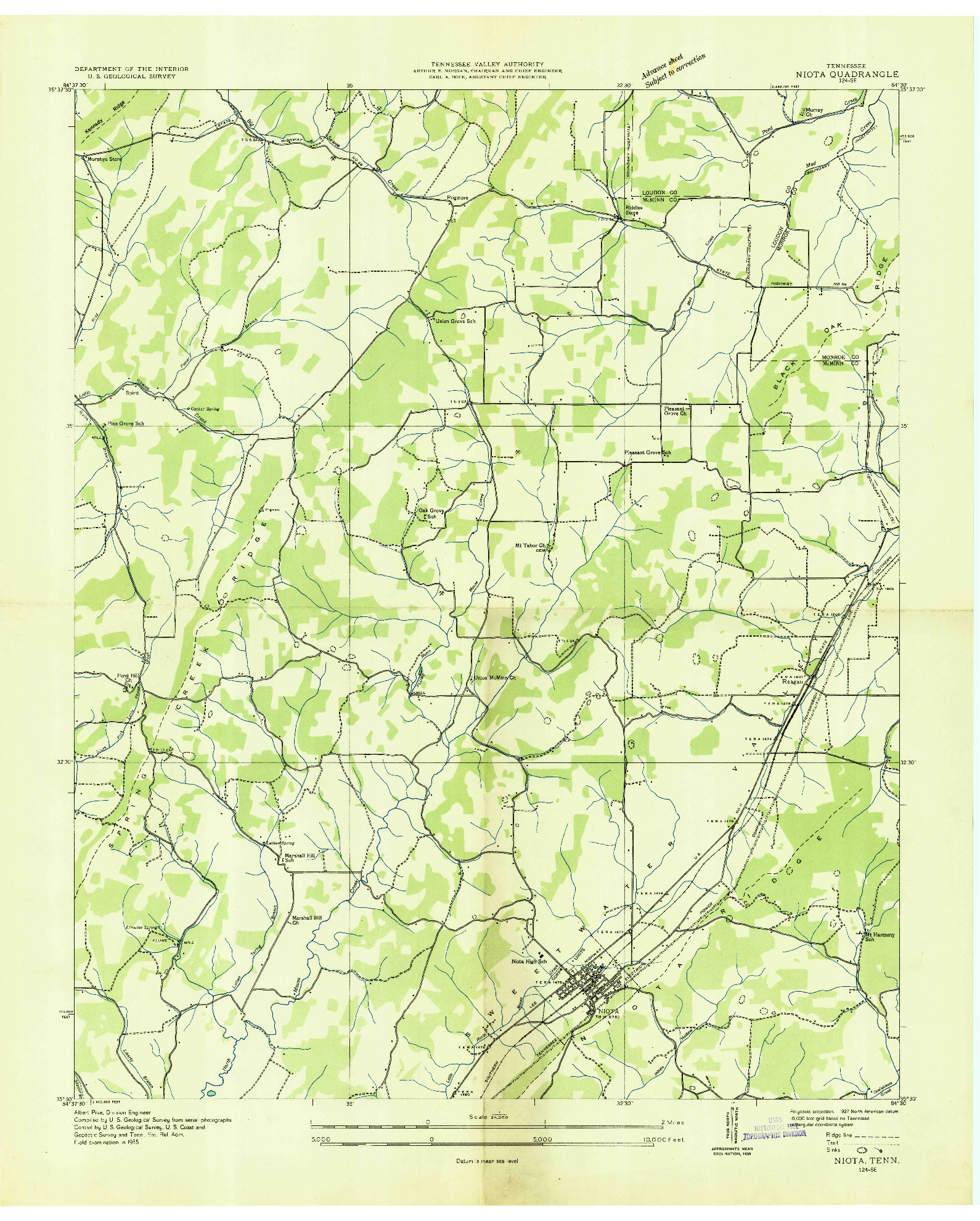 USGS 1:24000-SCALE QUADRANGLE FOR NIOTA, TN 1935