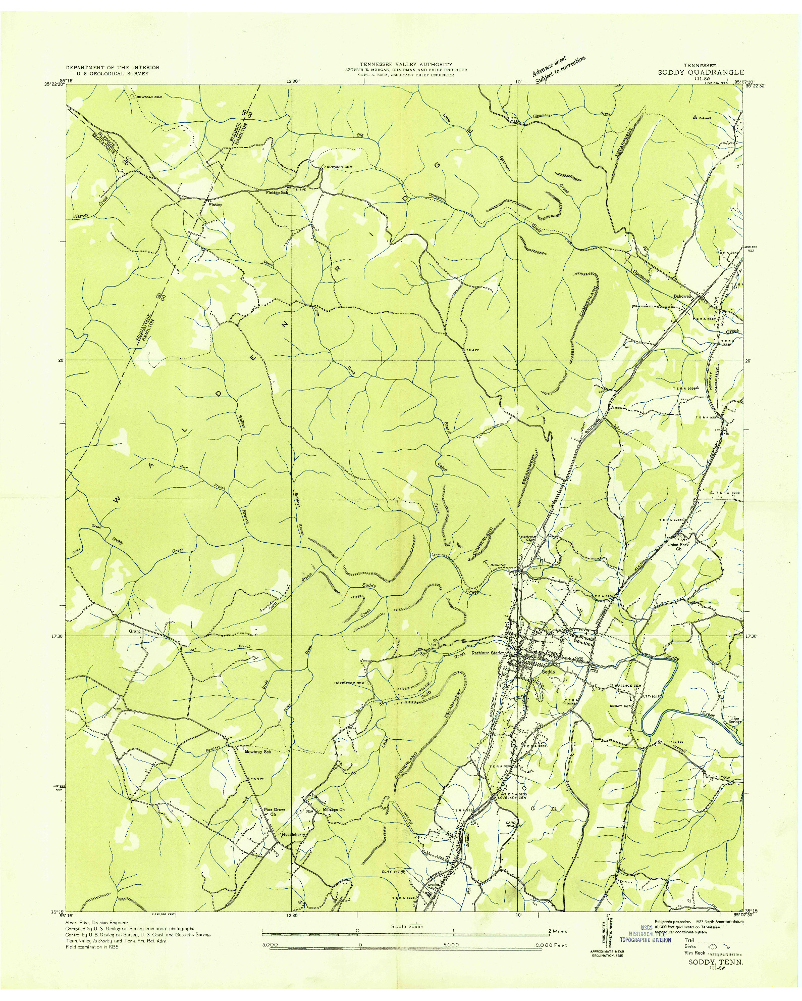 USGS 1:24000-SCALE QUADRANGLE FOR SODDY, TN 1935