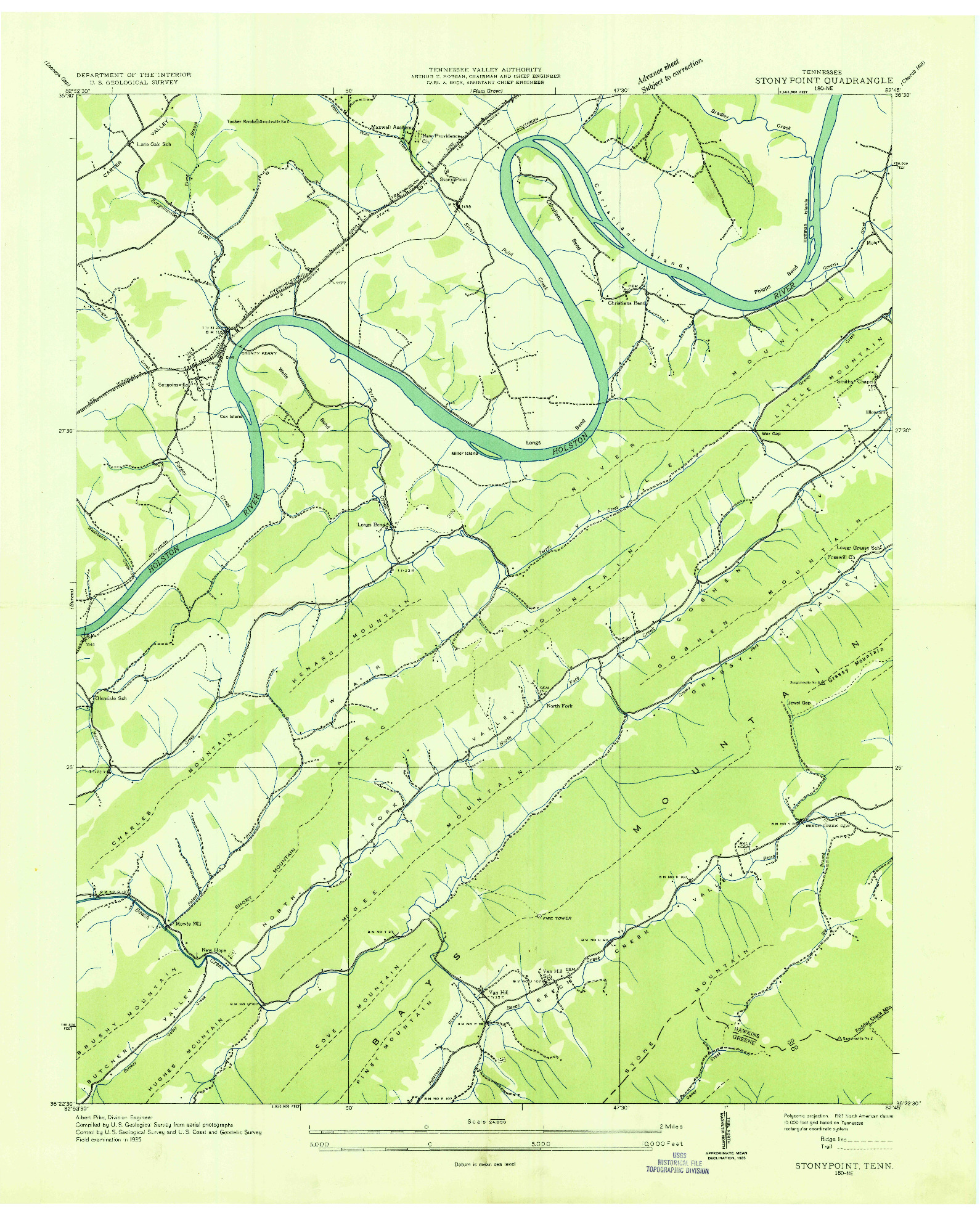 USGS 1:24000-SCALE QUADRANGLE FOR STONYPOINT, TN 1935