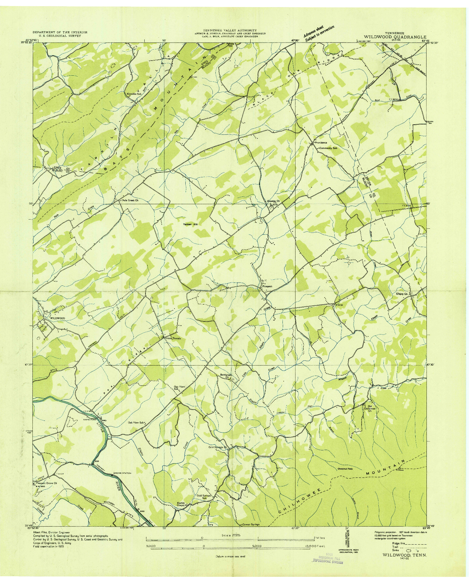 USGS 1:24000-SCALE QUADRANGLE FOR WILDWOOD, TN 1935