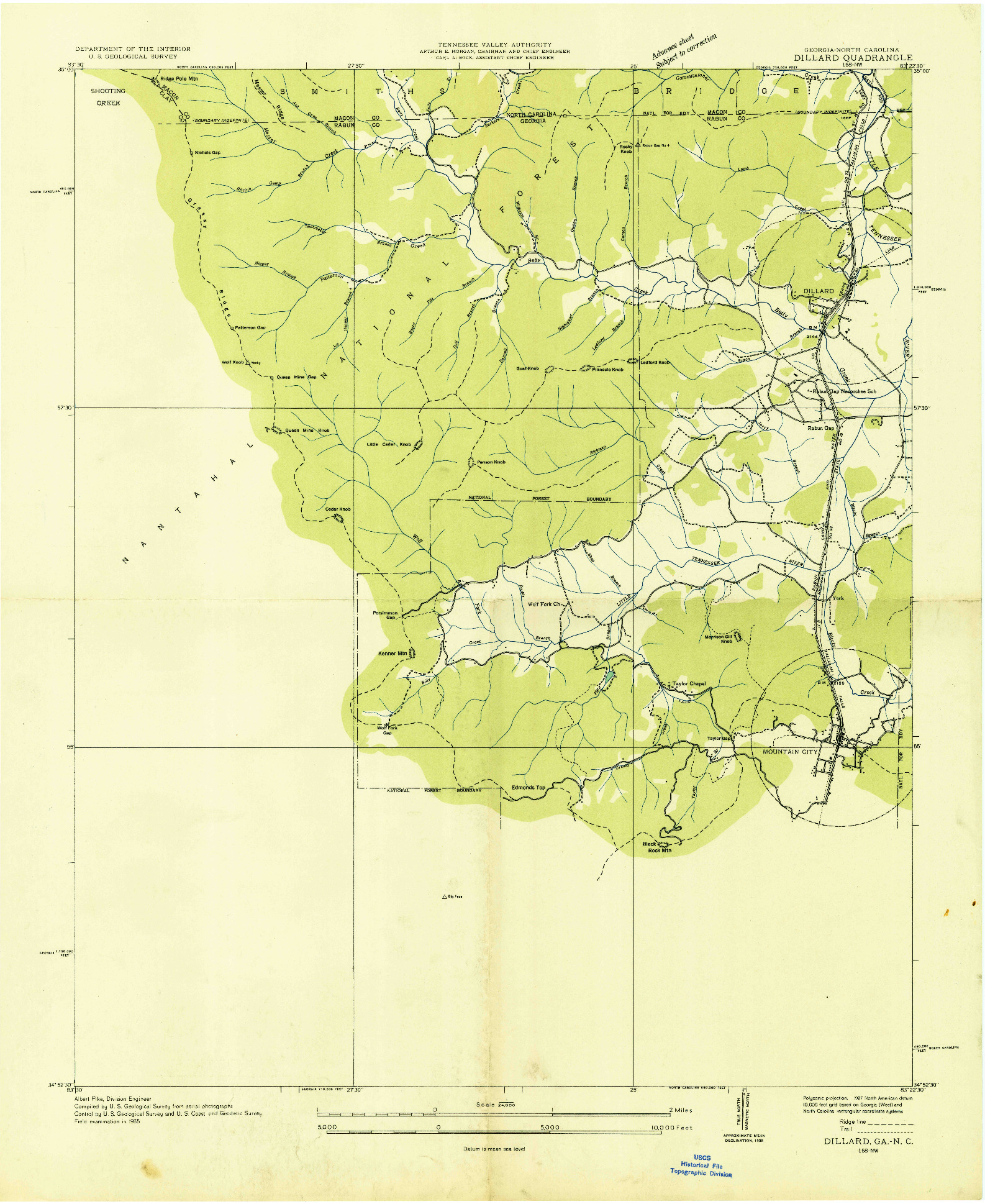 USGS 1:24000-SCALE QUADRANGLE FOR DILLARD, GA 1935