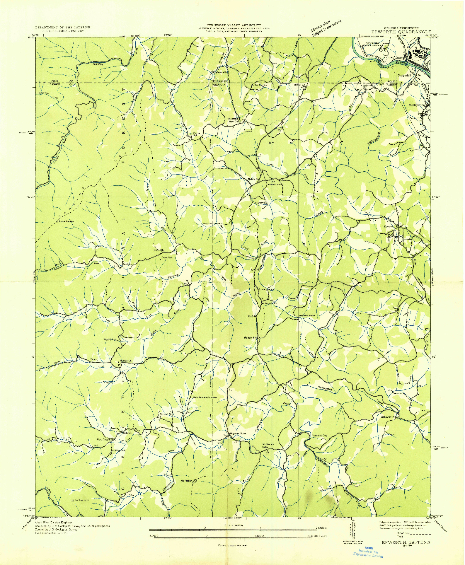 USGS 1:24000-SCALE QUADRANGLE FOR EPWORTH, GA 1935