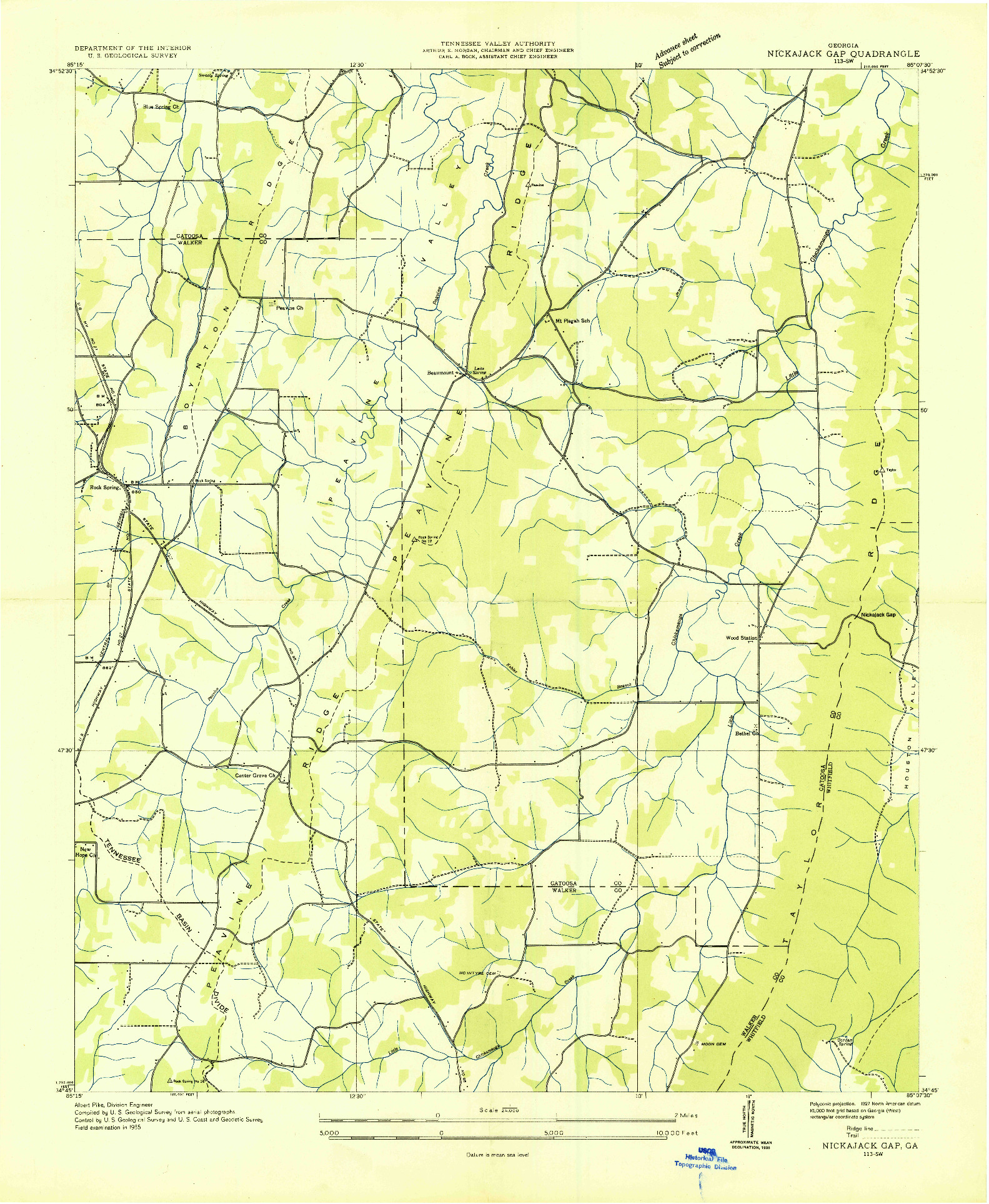 USGS 1:24000-SCALE QUADRANGLE FOR NICKAJACK GAP, GA 1935