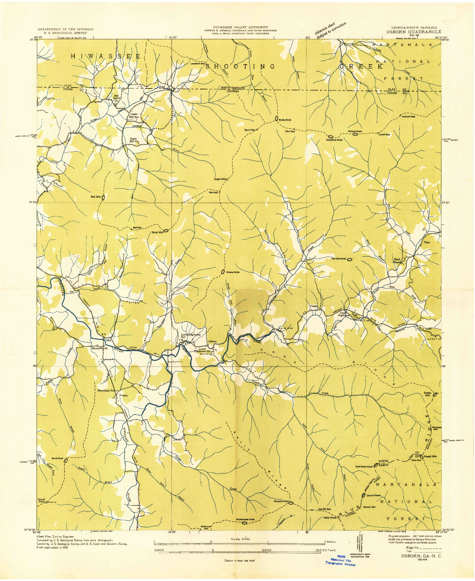 USGS 1:24000-SCALE QUADRANGLE FOR OSBORN, GA 1935