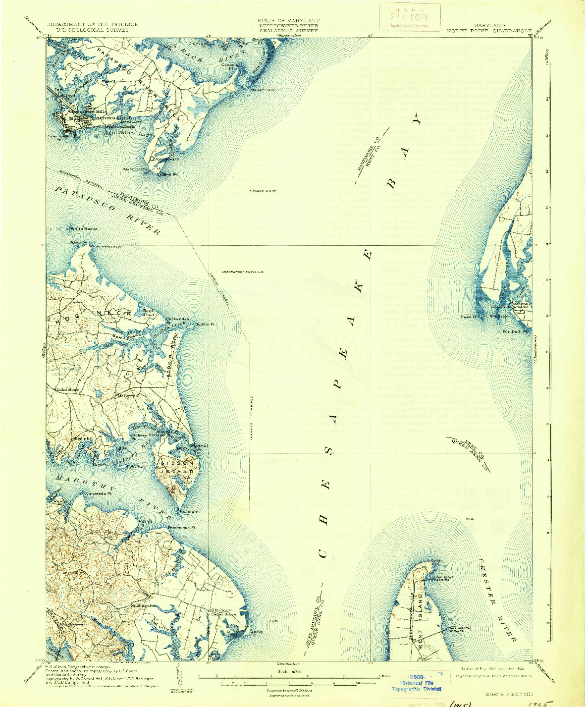 USGS 1:62500-SCALE QUADRANGLE FOR NORTH POINT, MD 1904