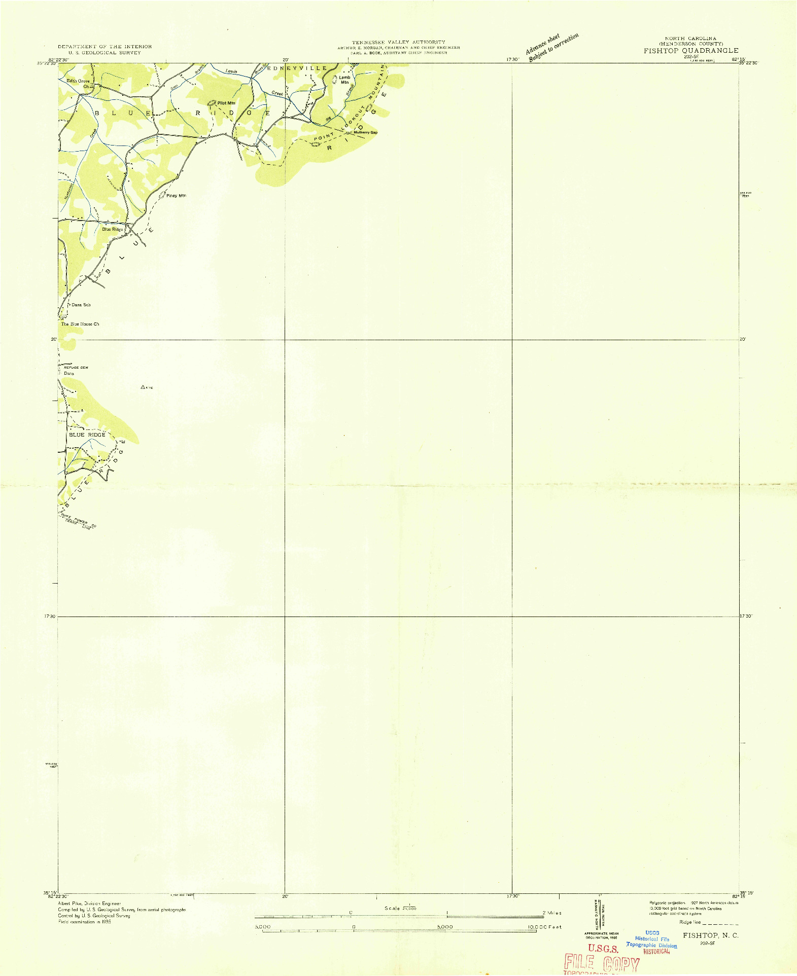 USGS 1:24000-SCALE QUADRANGLE FOR FISHTOP, NC 1935
