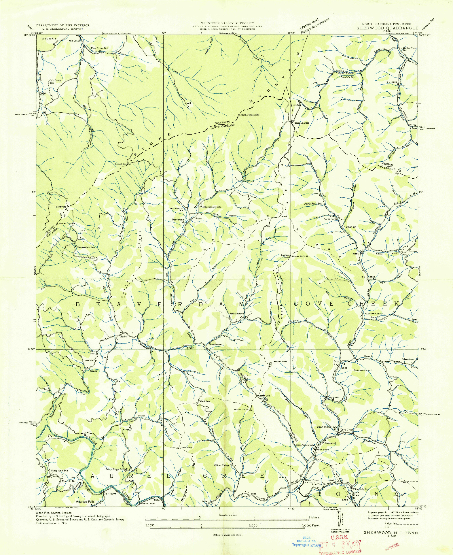 USGS 1:24000-SCALE QUADRANGLE FOR SHERWOOD, NC 1935