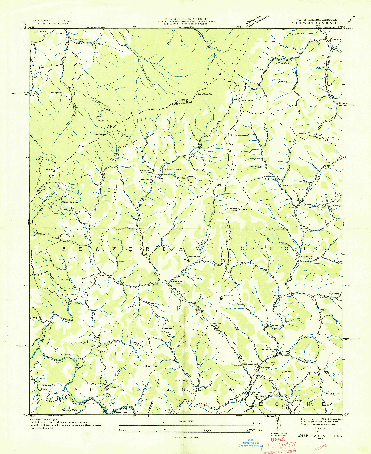 USGS 1:24000-SCALE QUADRANGLE FOR SHERWOOD, NC 1935