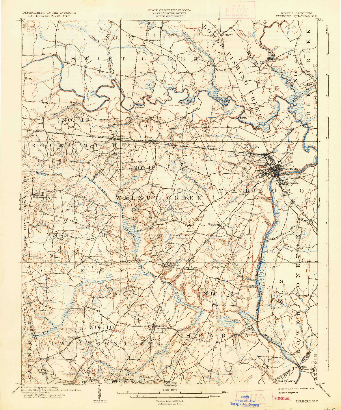 USGS 1:62500-SCALE QUADRANGLE FOR TARBORO, NC 1903