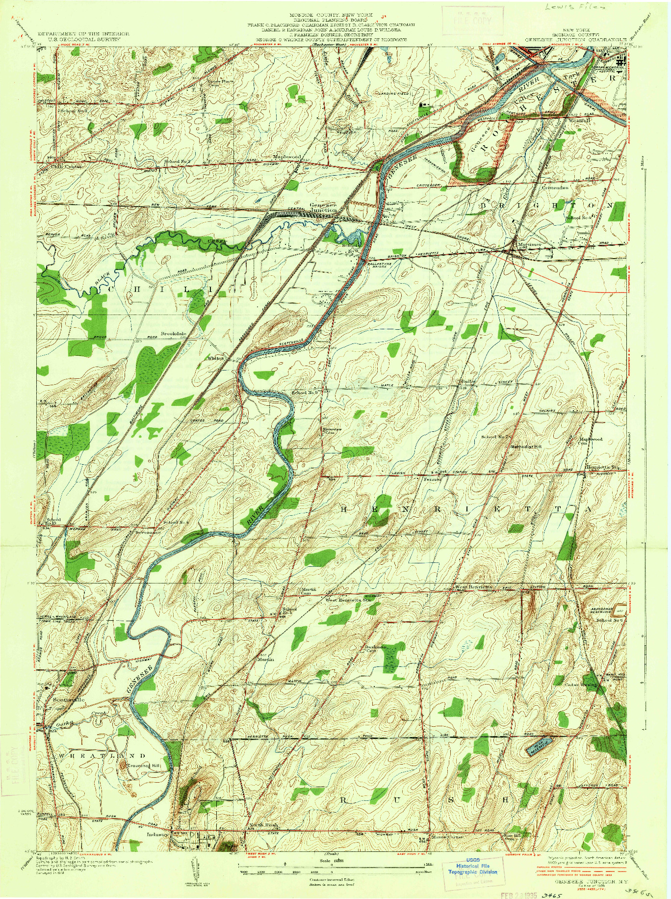 USGS 1:24000-SCALE QUADRANGLE FOR GENESEE JUNCTION, NY 1935