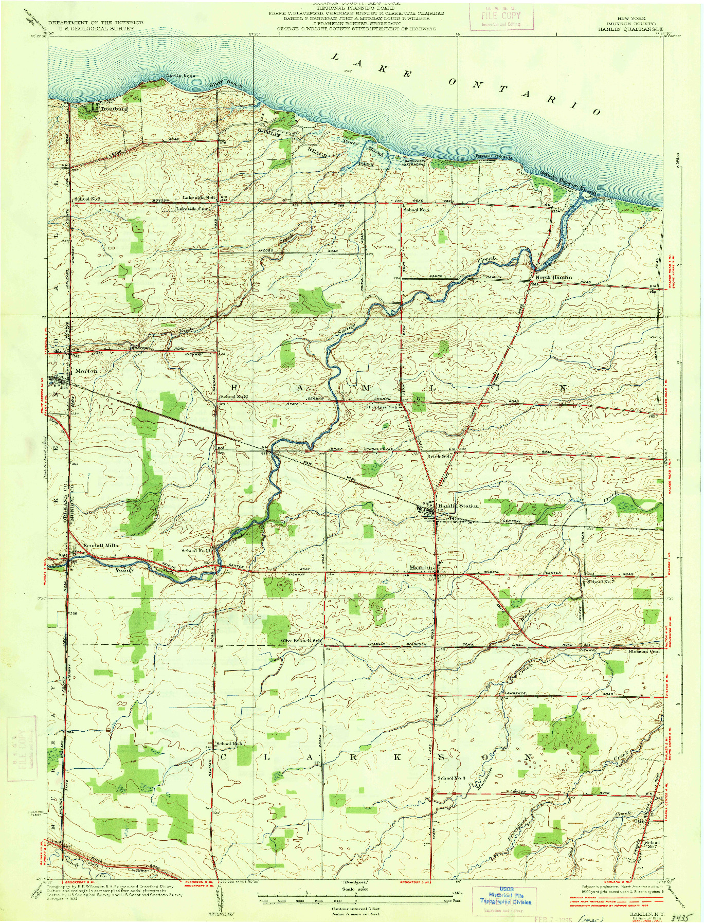 USGS 1:24000-SCALE QUADRANGLE FOR HAMLIN, NY 1935