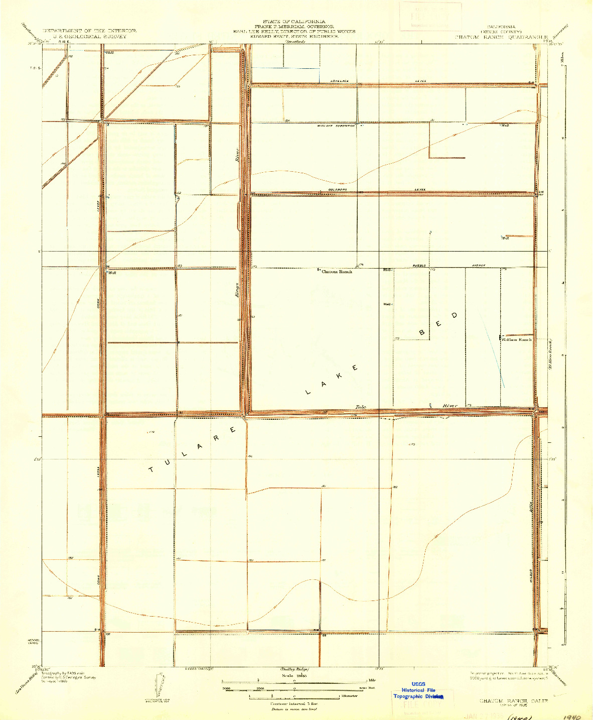 USGS 1:31680-SCALE QUADRANGLE FOR CHATOM RANCH, CA 1935