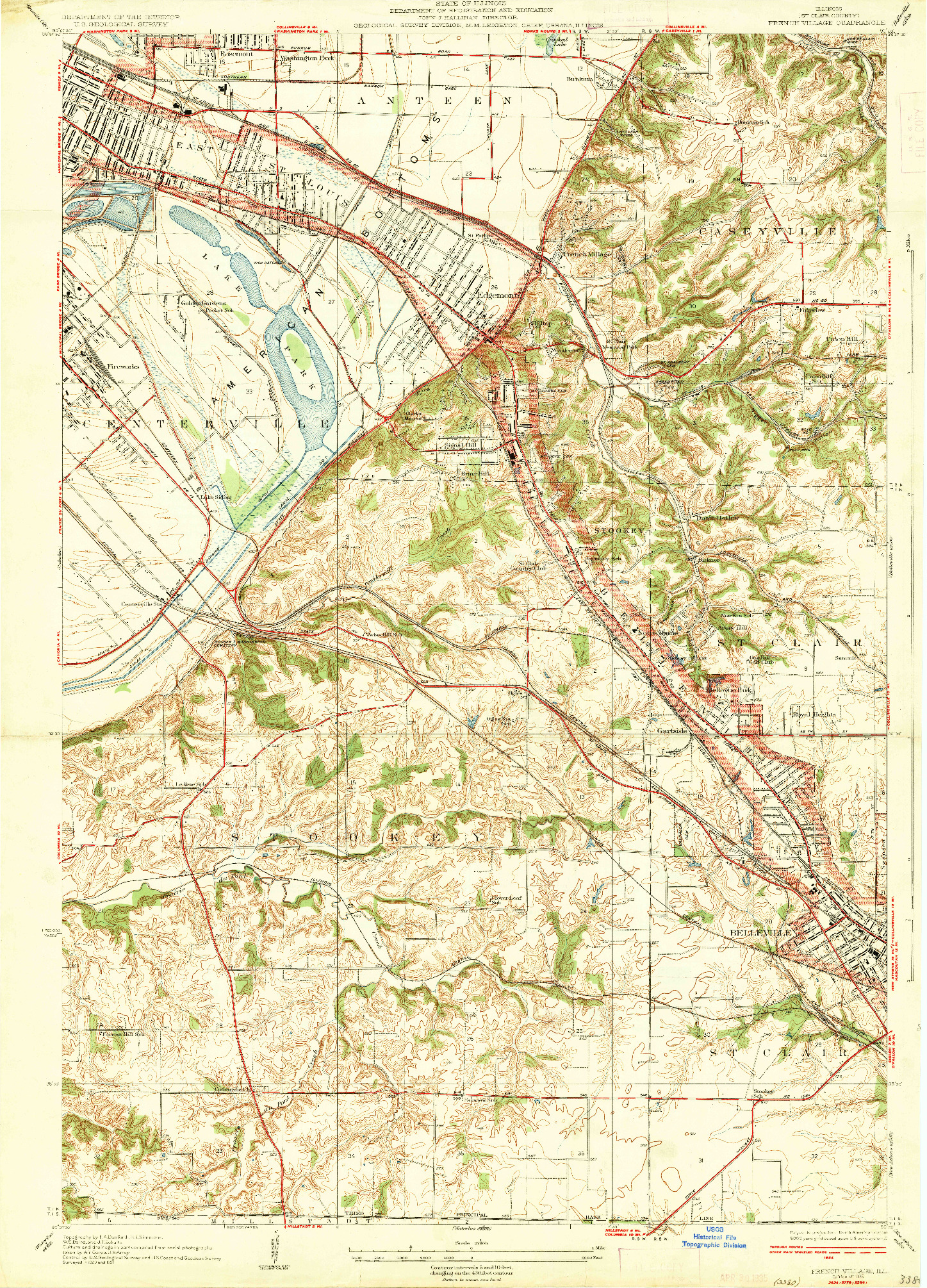 USGS 1:24000-SCALE QUADRANGLE FOR FRENCH VILLAGE, IL 1935