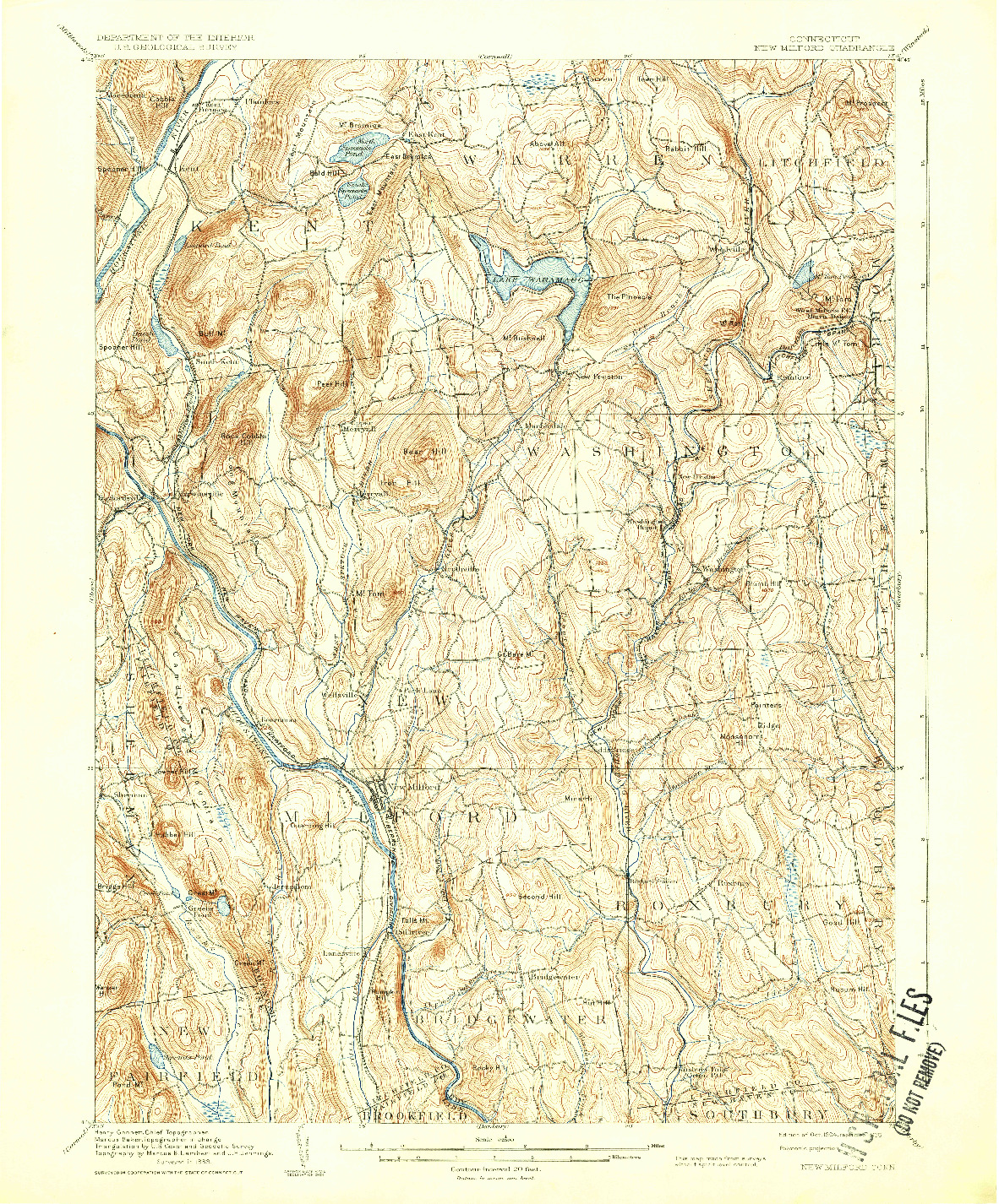 USGS 1:62500-SCALE QUADRANGLE FOR NEW MILFORD, CT 1904