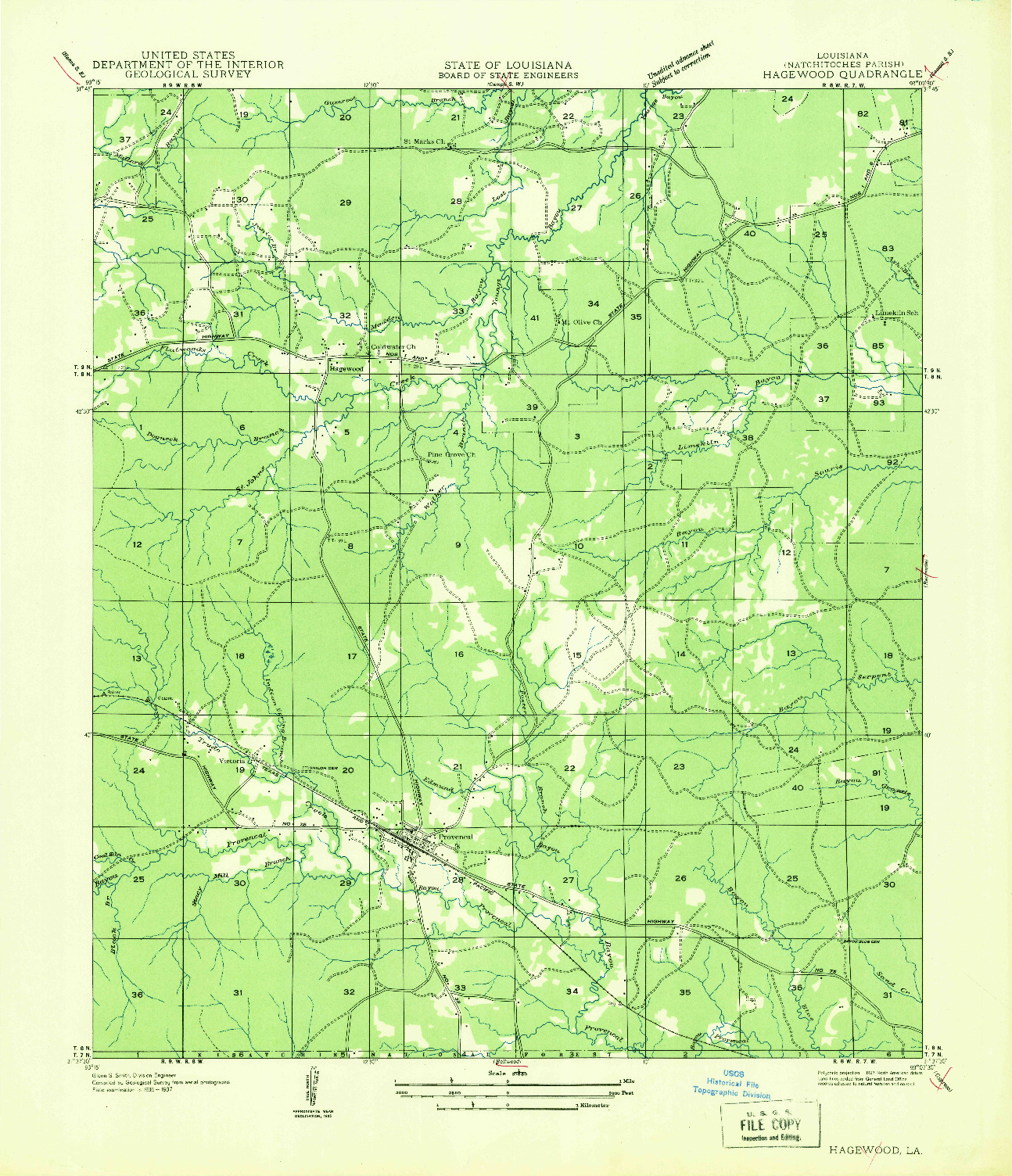 USGS 1:31680-SCALE QUADRANGLE FOR HAGEWOOD, LA 1935