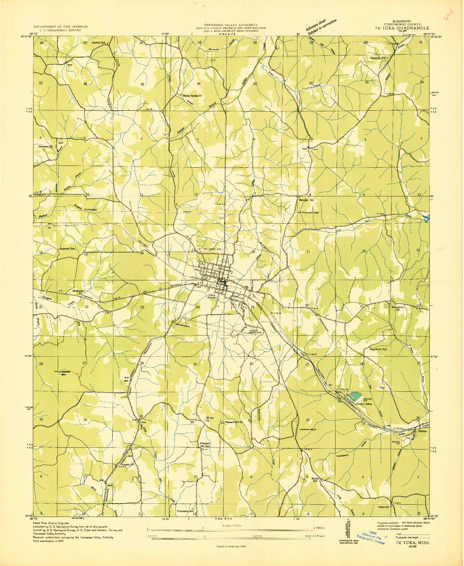 USGS 1:24000-SCALE QUADRANGLE FOR IUKA, MS 1935