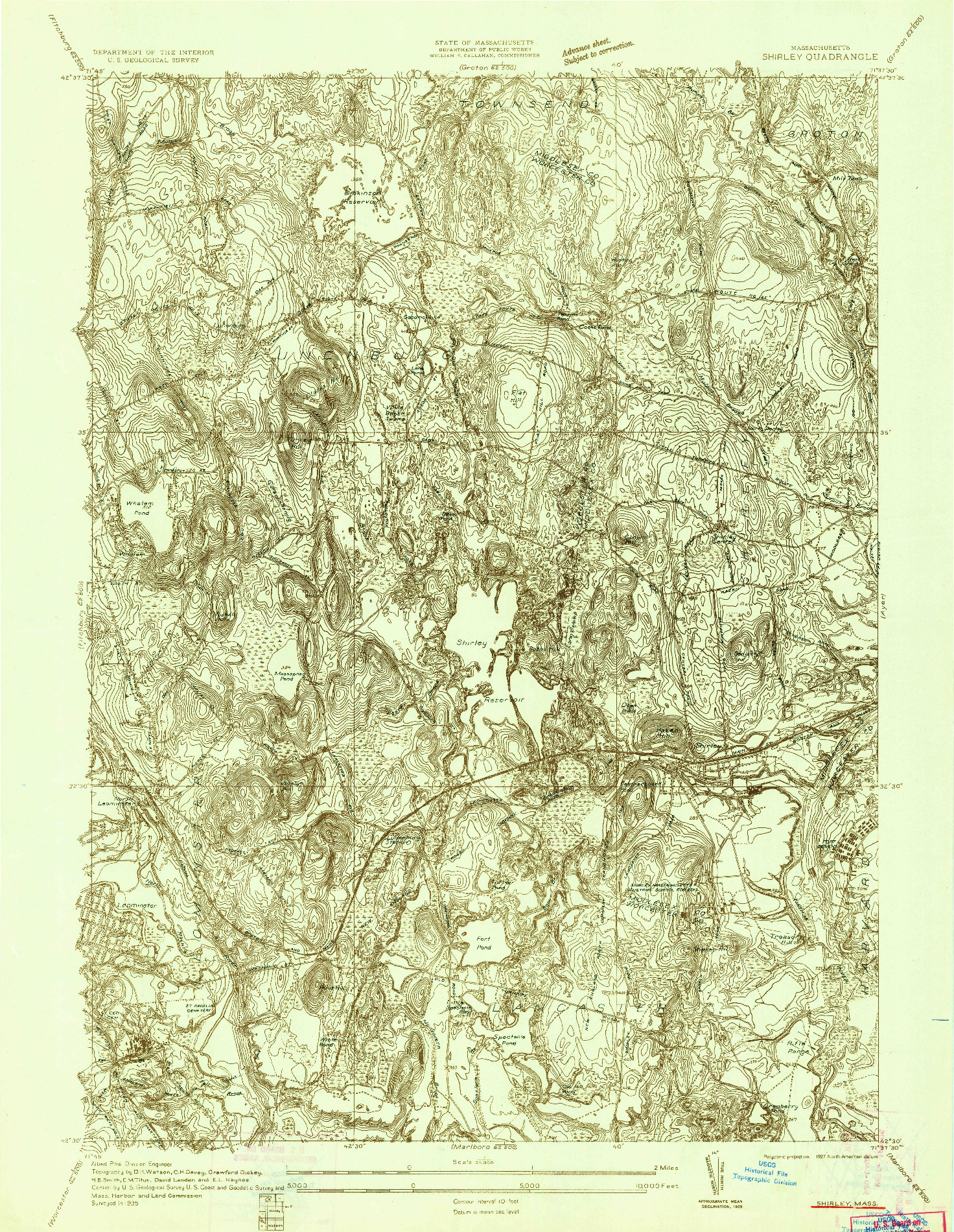 USGS 1:24000-SCALE QUADRANGLE FOR SHIRLEY, MA 1935