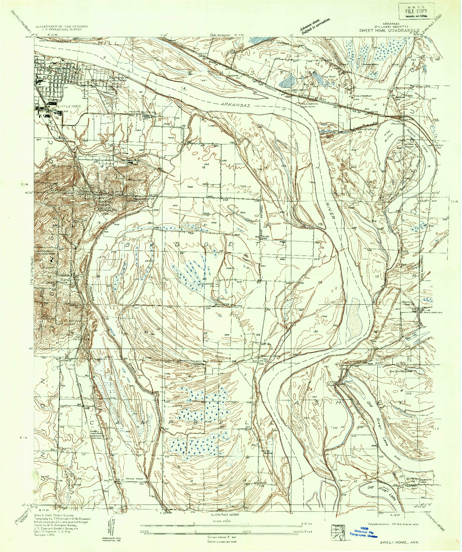 USGS 1:24000-SCALE QUADRANGLE FOR SWEET HOME, AR 1935