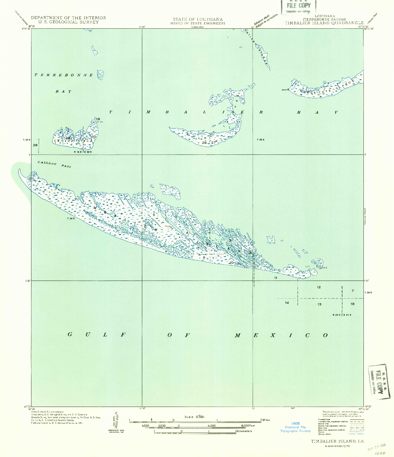 USGS 1:31680-SCALE QUADRANGLE FOR TIMBALIER ISLAND, LA 1935