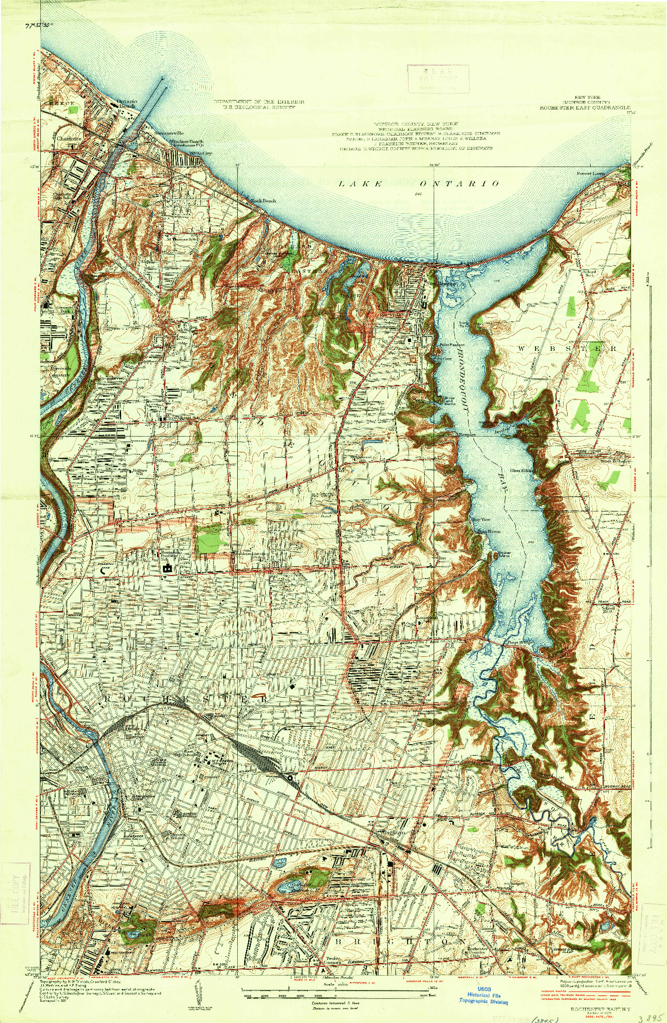 USGS 1:24000-SCALE QUADRANGLE FOR ROCHESTER EAST, NY 1935