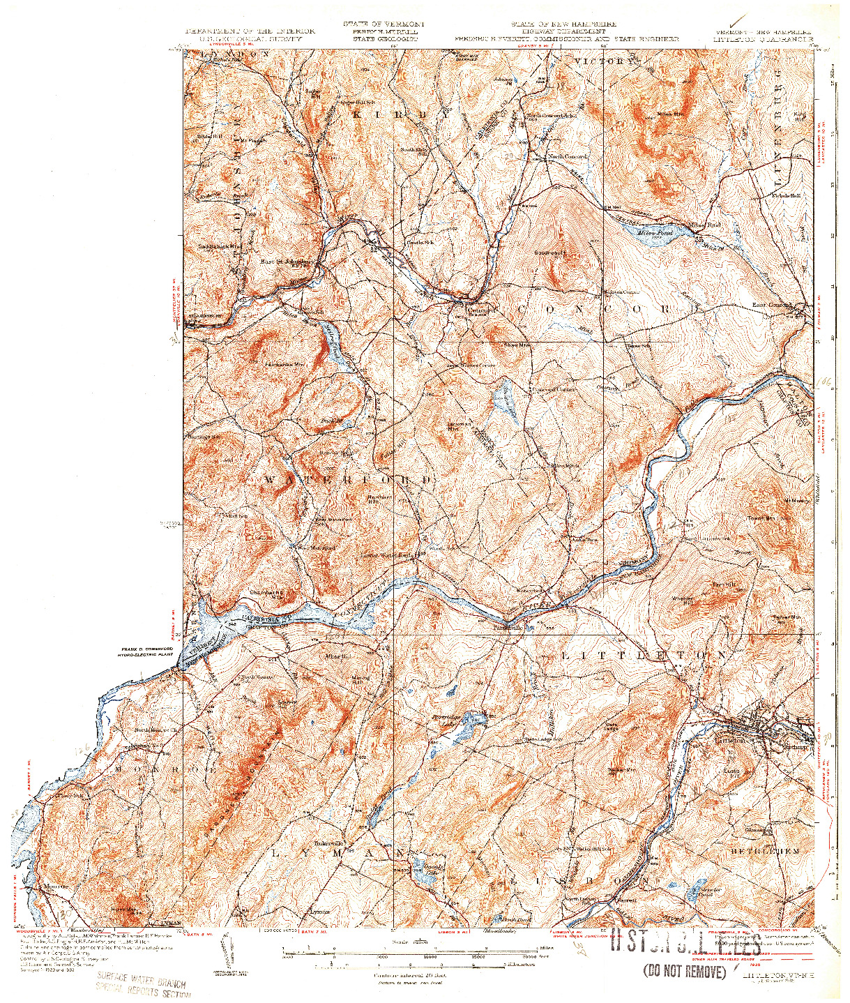 USGS 1:62500-SCALE QUADRANGLE FOR LITTLETON, VT 1935