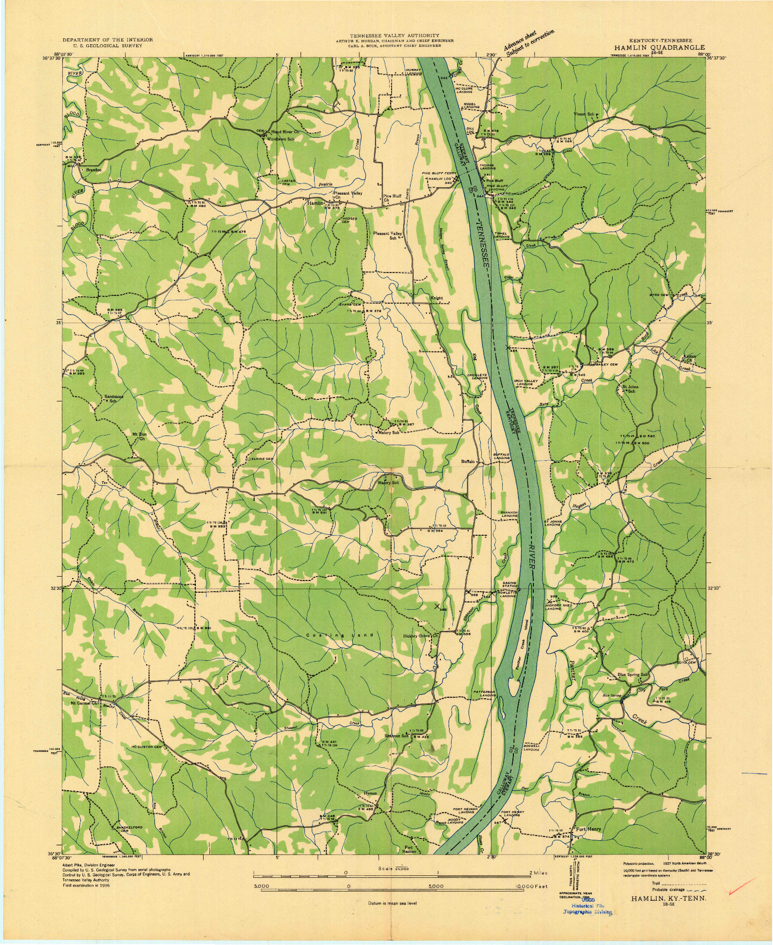 USGS 1:24000-SCALE QUADRANGLE FOR HAMLIN, KY 1936