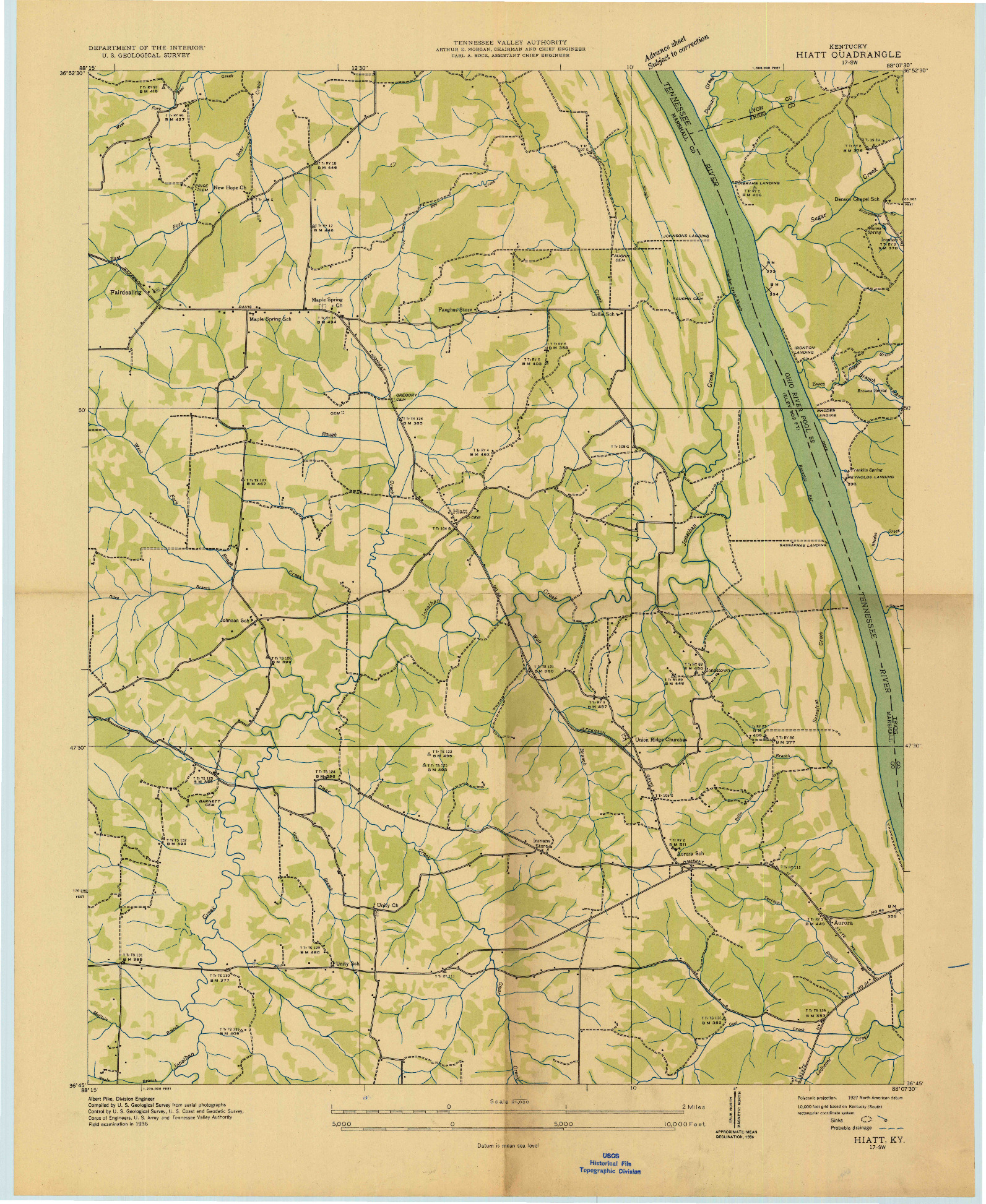 USGS 1:24000-SCALE QUADRANGLE FOR HIATT, KY 1936