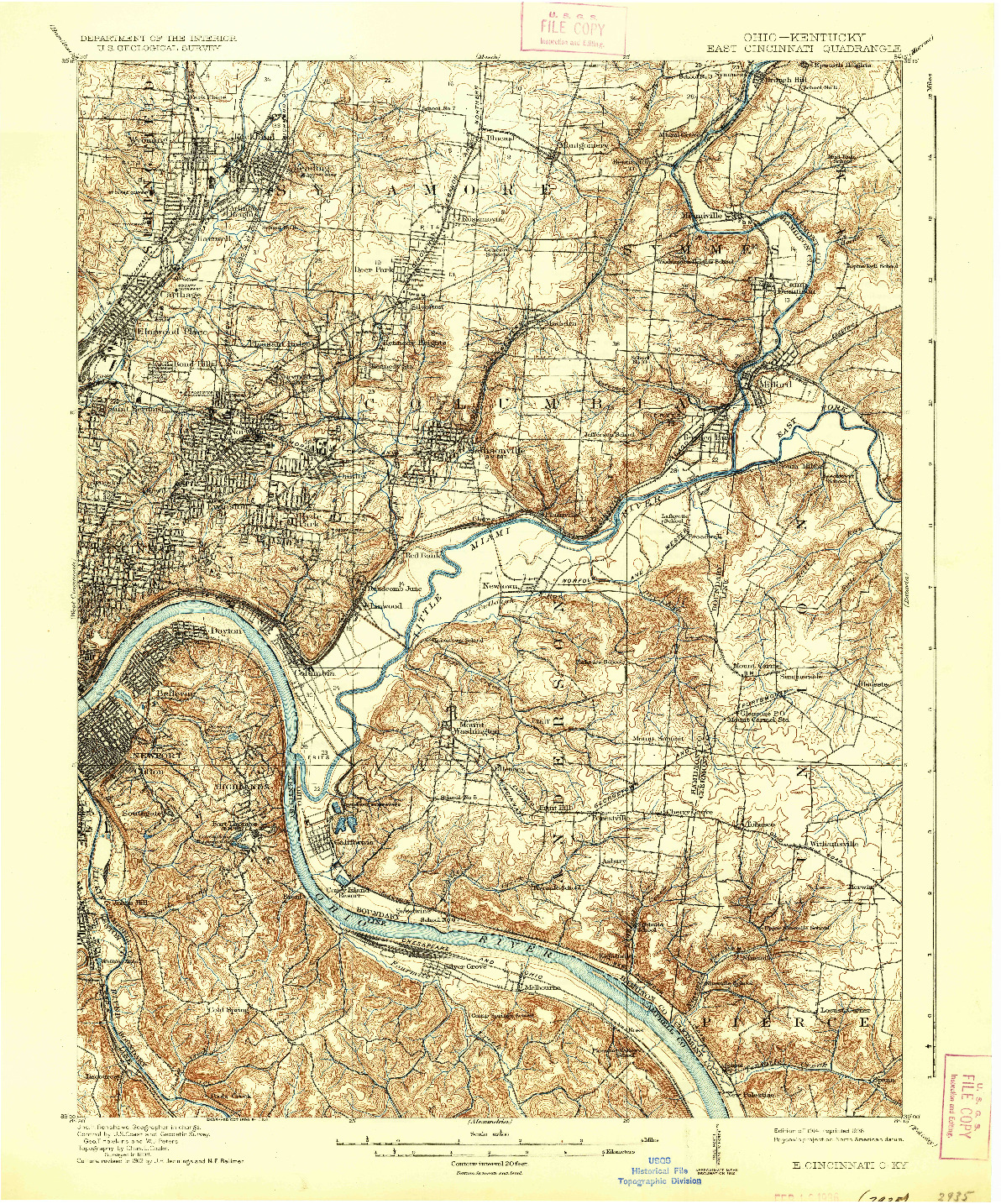 USGS 1:62500-SCALE QUADRANGLE FOR EAST CINCINNATI, OH 1914