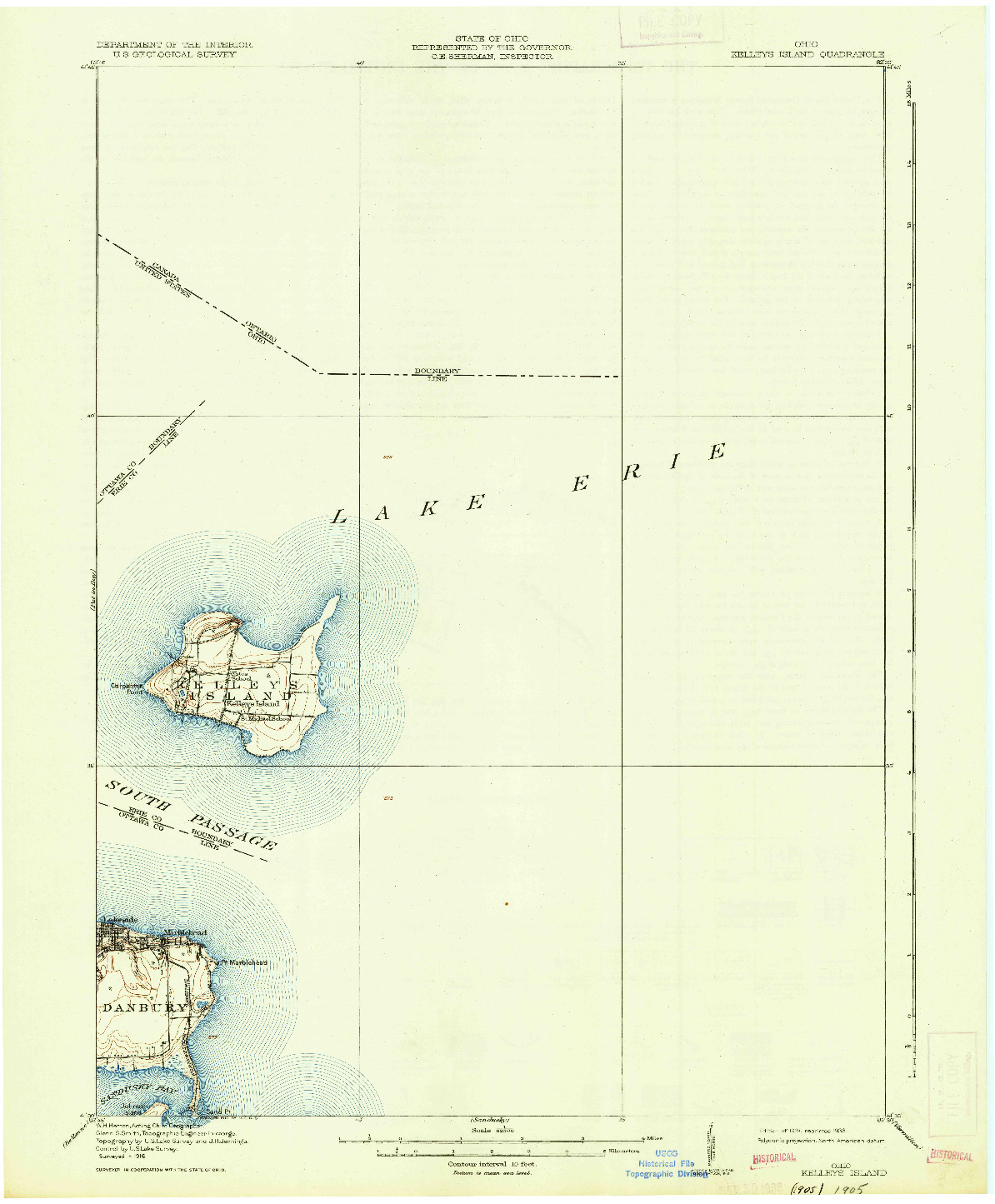 USGS 1:62500-SCALE QUADRANGLE FOR KELLEYS ISLAND, OH 1919